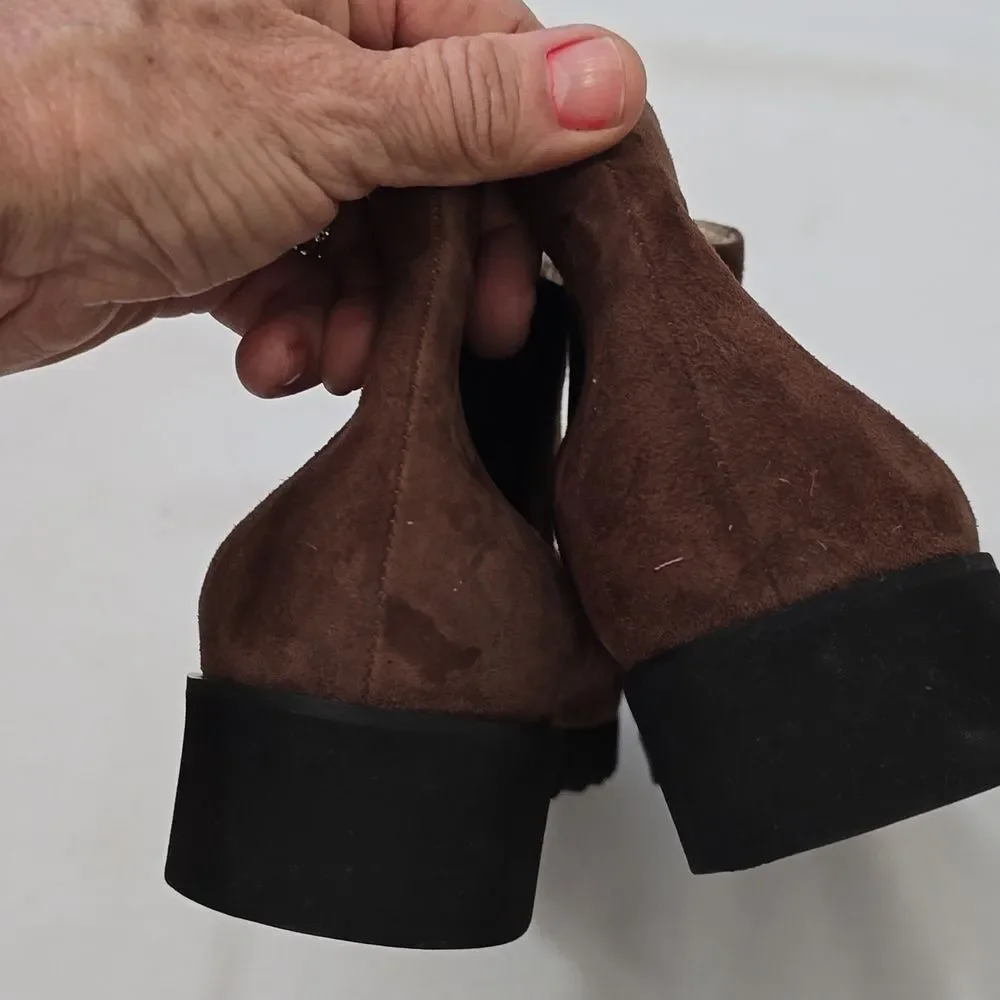 Amalfi Brown Suede‎ Leather Pull On Chelsea Boots 11M